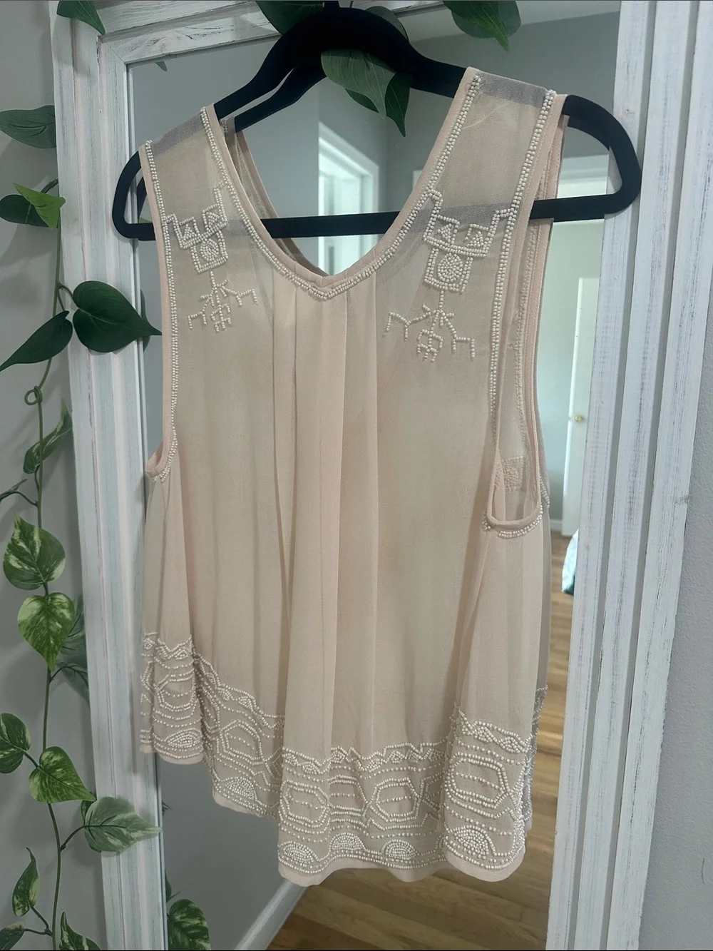 Free People Beaded Sheer Top
